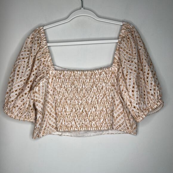 Lilly Pulitzer Yara Golden Eyelet Matching Skirt Set Size XL/16 - Picture 7 of 11